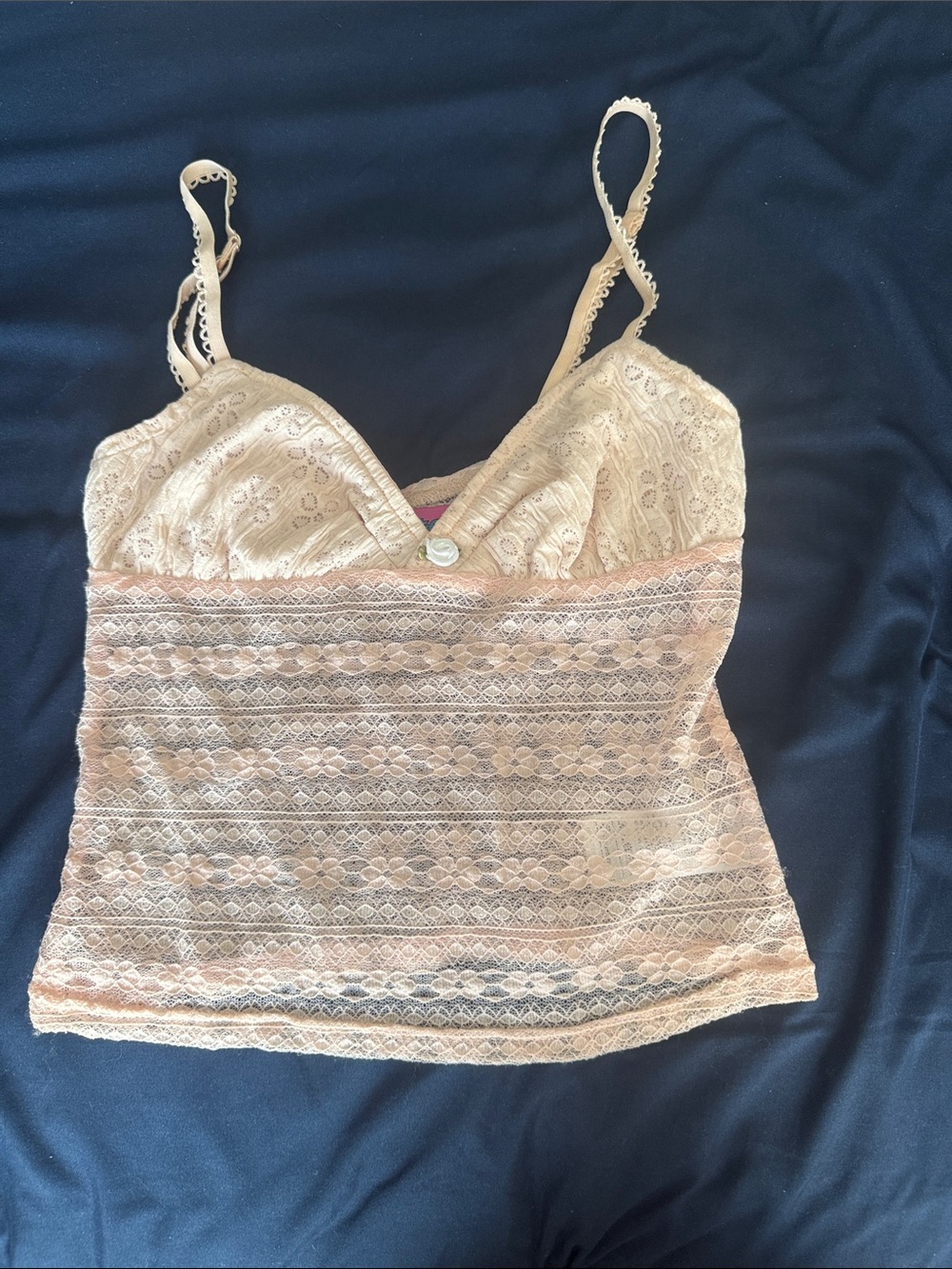 Edikted Blush Lace Crop Cami Top